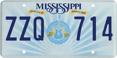 MS license plate ZZQ714