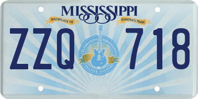 MS license plate ZZQ718