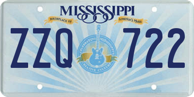 MS license plate ZZQ722