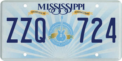 MS license plate ZZQ724