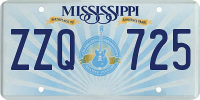 MS license plate ZZQ725