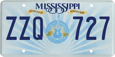 MS license plate ZZQ727