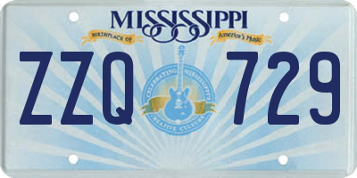 MS license plate ZZQ729