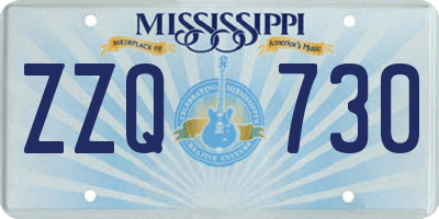 MS license plate ZZQ730