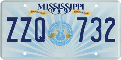 MS license plate ZZQ732