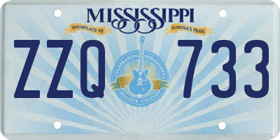 MS license plate ZZQ733