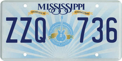 MS license plate ZZQ736