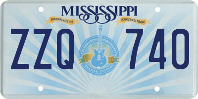 MS license plate ZZQ740