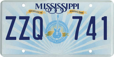 MS license plate ZZQ741