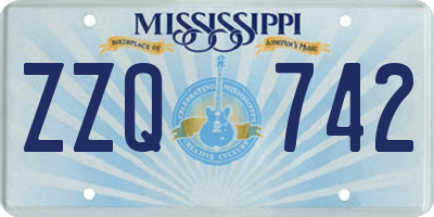 MS license plate ZZQ742