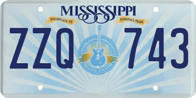 MS license plate ZZQ743