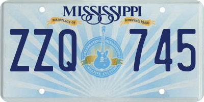 MS license plate ZZQ745