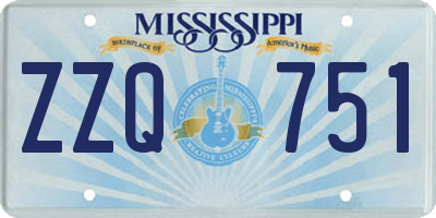 MS license plate ZZQ751