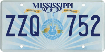 MS license plate ZZQ752