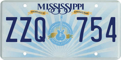 MS license plate ZZQ754