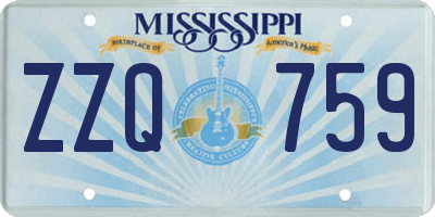 MS license plate ZZQ759