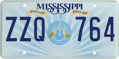 MS license plate ZZQ764