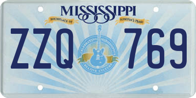 MS license plate ZZQ769