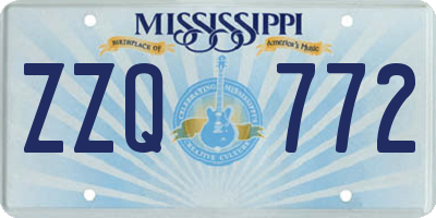 MS license plate ZZQ772