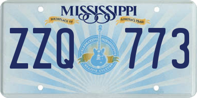MS license plate ZZQ773
