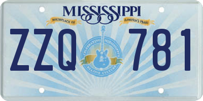 MS license plate ZZQ781