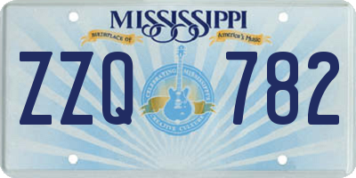 MS license plate ZZQ782