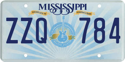 MS license plate ZZQ784