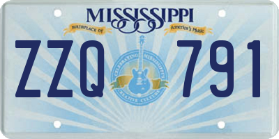 MS license plate ZZQ791