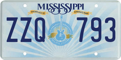 MS license plate ZZQ793