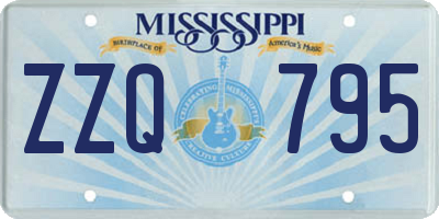 MS license plate ZZQ795