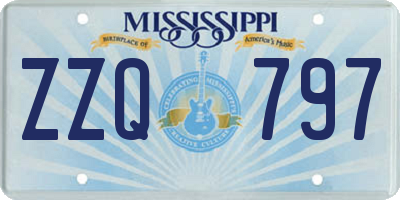 MS license plate ZZQ797
