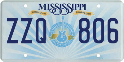 MS license plate ZZQ806