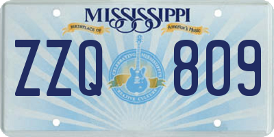 MS license plate ZZQ809