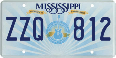MS license plate ZZQ812