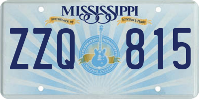 MS license plate ZZQ815
