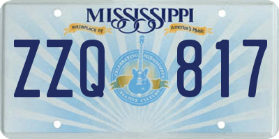 MS license plate ZZQ817