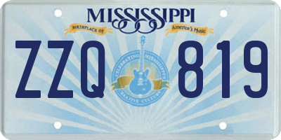 MS license plate ZZQ819