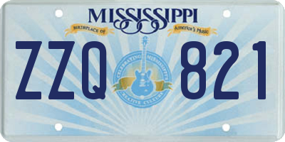MS license plate ZZQ821