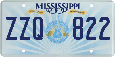 MS license plate ZZQ822