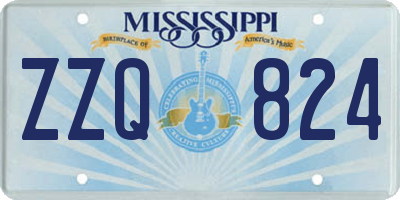 MS license plate ZZQ824