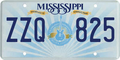MS license plate ZZQ825