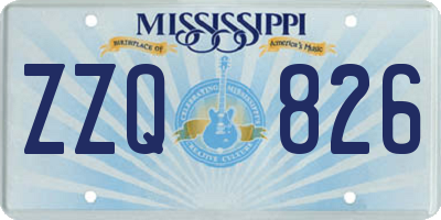 MS license plate ZZQ826