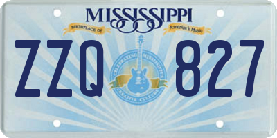 MS license plate ZZQ827