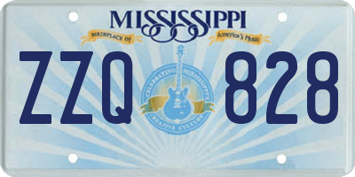 MS license plate ZZQ828