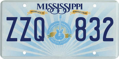 MS license plate ZZQ832