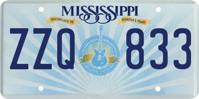 MS license plate ZZQ833
