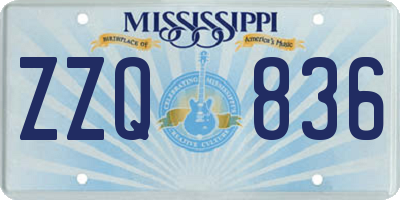 MS license plate ZZQ836