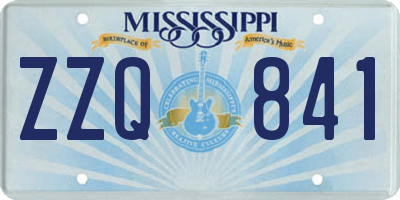 MS license plate ZZQ841
