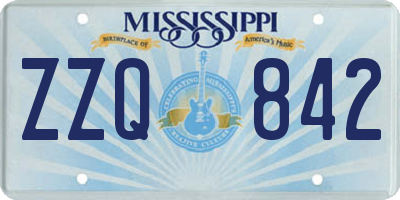 MS license plate ZZQ842