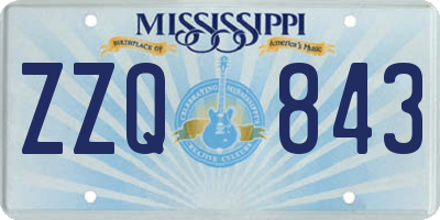 MS license plate ZZQ843